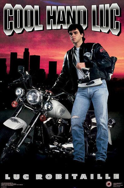 Luc Robitaille "Cool Hand Luc" Los Angeles Kings 1990 NHL Theme Poster - Costacos Final Stock Collection