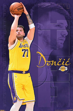 Luka Doncic "Golden Star" Los Angeles Lakers Official NBA Basketball Action Poster - Costacos 2025