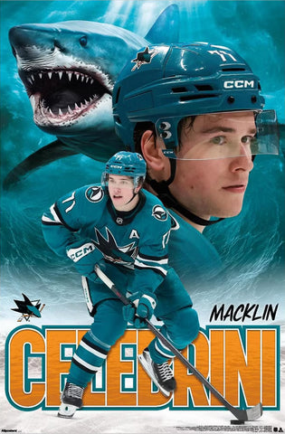 Macklin Celebrini "Superstar" San Jose Sharks NHL Hockey Poster - Costacos Sports 2026