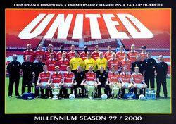 Manchester United "Millennium Season" Team Portrait 1999/2000 Poster - UK 1999