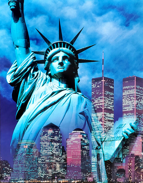 New York City World Trade Center "Twin Towers and Lady Liberty" 22x28 Poster - Eurographics 2001