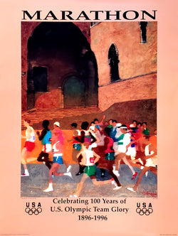 Olympic Marathon Running Poster Print by Mark English (USOC 100 Years) - Fine Art Ltd.