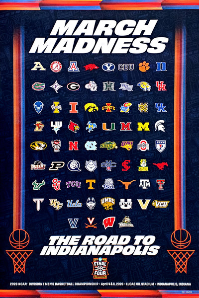 NCAA March Madness 2026 Men's Basketball Championships Official Poster (68-Team Tournament Field) - ProGraphs