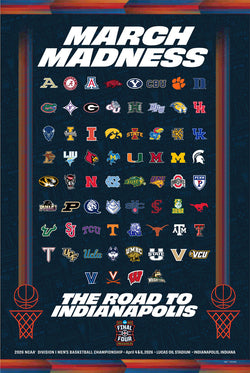 *SHIPS 3/24* NCAA March Madness 2026 Men's Basketball Championships Official Poster (68-Team Tournament Field) - ProGraphs