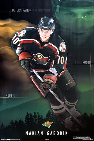 Marian Gaborik "Determination" Minnesota Wild NHL Action Poster - Costacos 2003