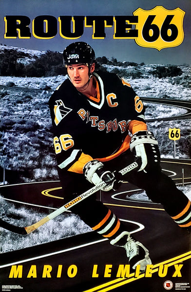 Mario Lemieux "Route 66" Pittsburgh Penguins 1992 NHL Theme Action Poster - Costacos Final Stock Collection