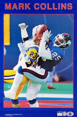 Mark Collins "Shutdown" New York Giants Vintage Original NFL Poster - Starline 1990