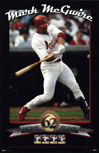 Mark McGwire "62" (Home Run Record Breaker) St. Louis Cardinals Poster - Costacos 1998