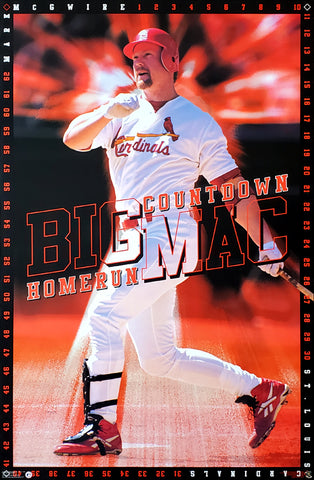 Mark McGwire "Big Mac Homerun Countdown" St. Louis Cardinals Poster - Costacos 1997