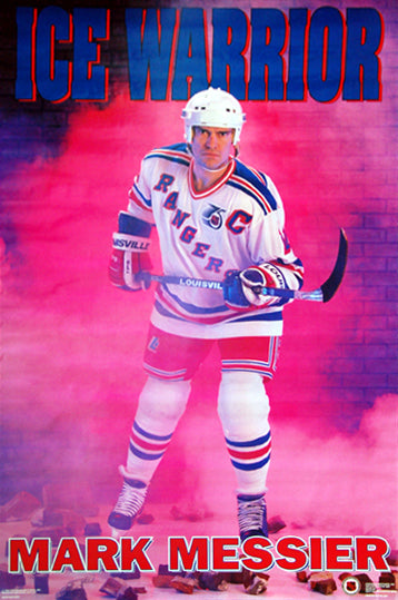 Mark Messier "Ice Warrior" New York Rangers 1991 NHL Theme Poster - Costacos Final Stock Collection