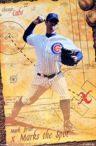 Mark Prior "X" Chicago Cubs MLB Theme Action Poster - Costacos 2004