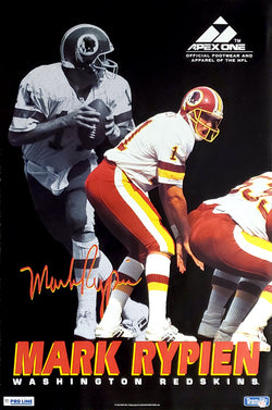 Mark Rypien "Signature Series" Washington Redskins Vintage Original 1992 NFL Action Poster - Costacos Final Stock Collection