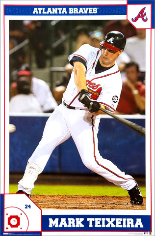 Mark Teixeira "Slugger" Atlanta Braves MLB Baseball Action Poster - Costacos 2008