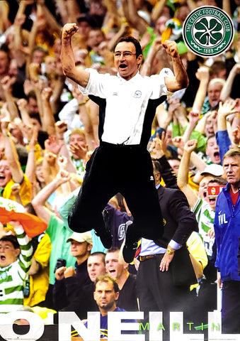 Martin O'Neill "Celebration" Glasgow Celtic FC Poster - GB 2000