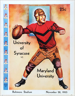 Maryland Football 1935 Vintage Program Cover Poster Reproduction - Asgard Press