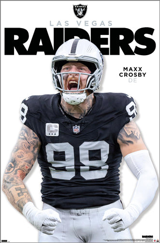 Maxx Crosby "Superstar" Las Vegas Raiders NFL Action Wall Poster - Costacos 2024