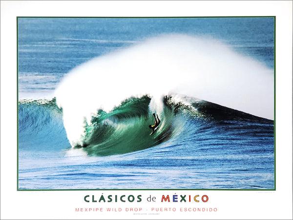 Surfing "Mexpipe Wild Drop" (Puerto Escondido) Poster Print - Creation Captured