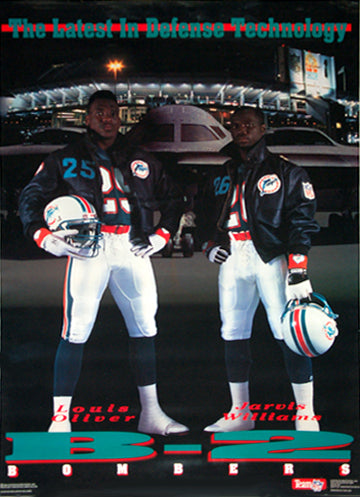 Miami Dolphins "B-2 Bombers" Poster (Louis Oliver, Jarvis Williams) - Costacos Brothers 1990