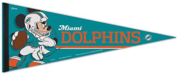 Miami Dolphins "Mickey QB Gunslinger" Official NFL/Disney Premium Felt Pennant - Wincraft Inc.
