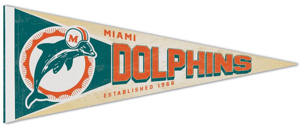 Miami Dolphins NFL Retro 1974-89 Style Premium Felt Collector's Pennant - Wincraft Inc.