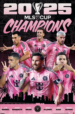 Inter Miami CF 2025 MLS Cup Champions Official Commemorative Poster - Costacos 2025
