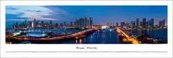 Miami, Florida Biscayne Bay Twilight Panoramic Poster Print - Blakeway Worldwide