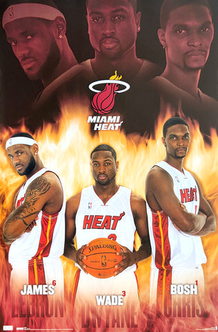 Miami Heat "Ultimate Trio" (LeBron, Wade, Bosh) Poster - Costacos 2010