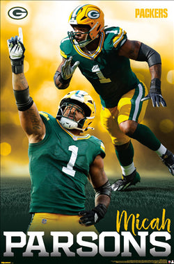 Micah Parsons "Superstar" Green Bay Packers NFL Action Wall Poster - Costacos 2025