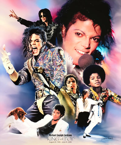 Michael Jackson "The King of Pop" (1958-2009) Music Career Art Collage Poster Print - Wishum Gregory