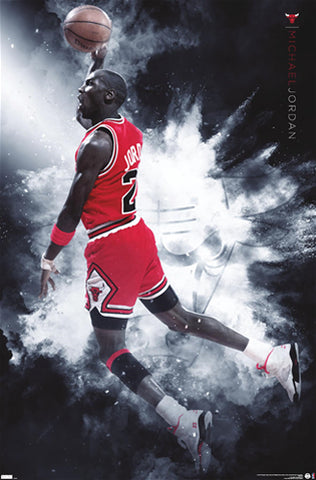 Michael Jordan "Cloudburst" Chicago Bulls Commemorative NBA Basketball Action Poster - Costacos Sports 2023