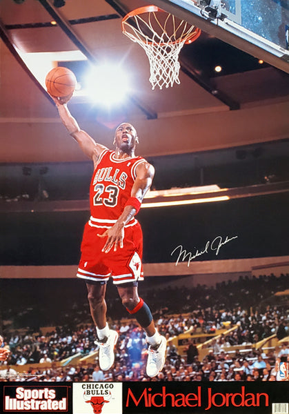 Michael Jordan "Soaring" Chicago Bulls NBA Action Poster - Marketcom Sports Illustrated 1991