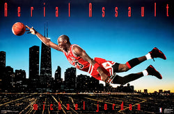 Michael Jordan "Aerial Assault" Chicago Bulls 1992 NBA Theme Action Poster - Costacos Final Stock Collection