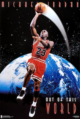Michael Jordan "Out Of This World" Chicago Bulls 1995 NBA Theme Action Poster - Costacos Final Stock Collection