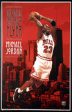 Michael Jordan "The Great Chicago Flyer" Chicago Bulls 1996 NBA Theme Action Poster - Costacos Final Stock Collection