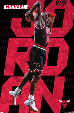 Michael Jordan Pinstripes Slam Chicago Bulls Commemorative NBA Poste Sports Poster Warehouse