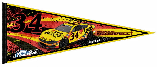 Michael McDowell NASCAR Love's #34 Auto Racing Action Felt Collector's Pennant - Rico Inc.