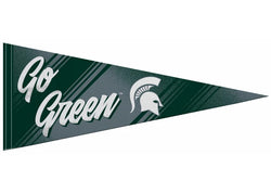 Michigan State Spartans GO GREEN Official NCAA Team Premium Felt Pennant - Rico Inc.