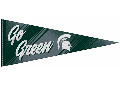 Michigan State Spartans GO GREEN Official NCAA Team Premium Felt Pennant - Rico Inc.