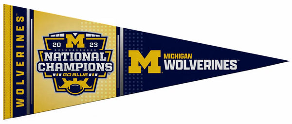 Michigan Wolverines 2023 NCAA Football National Champions Felt Collector's Pennant - Rico Inc.
