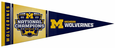 Michigan Wolverines 2023 NCAA Football National Champions Felt Collector's Pennant - Rico Inc.