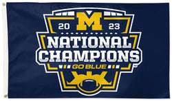 Michigan Wolverines 2023 NCAA Football National Champions Official NCAA Deluxe 3'x5' Flag - Wincraft
