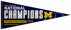 Michigan Wolverines 2026 NCAA Men's Basketball National Champions Felt Collector's Pennant - Rico Inc.