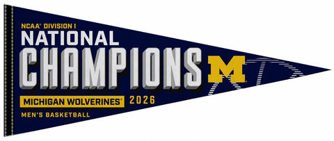 *SHIPS 4/21* Michigan Wolverines 2026 NCAA Men's Basketball National Champions Felt Collector's Pennant - Rico Inc.
