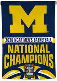 Michigan Wolverines 2026 NCAA Men's Basketball Champions Official 28x40 Wall BANNER Flag - Wincraft Inc.