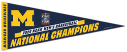 *SHIPS 4/21* Michigan Wolverines 2026 NCAA Men's Basketball National Champions Official Premium Felt Pennant - Wincraft