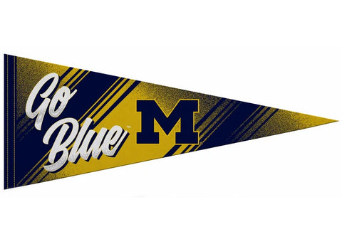 Michigan Wolverines GO BLUE Official NCAA Team Premium Felt Pennant - Rico Inc.