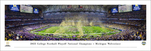 Michigan Wolverines 2023 NCAA Football National Champions Panoramic Poster Print - Blakeway