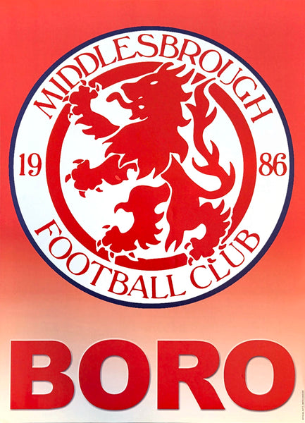 Middlesbrough FC EPL Official Team Logo Poster