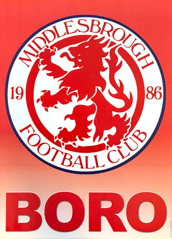 Middlesbrough FC EPL Official Team Logo Poster