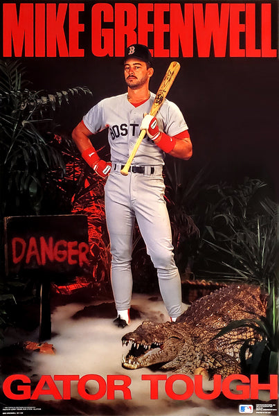 Mike Greenwell "Gator Tough" Boston Red Sox Vintage Original 1989 MLB Theme Poster - Costacos Final Stock Collection